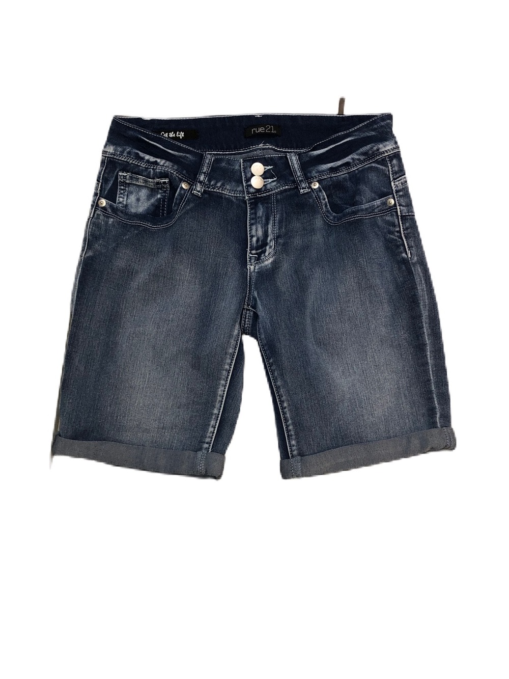 rue21 Women's Dark Wash Denim Bermuda Shorts size 7/8